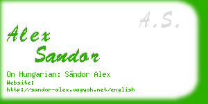 alex sandor business card