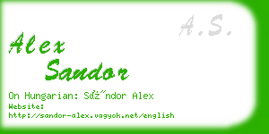 alex sandor business card